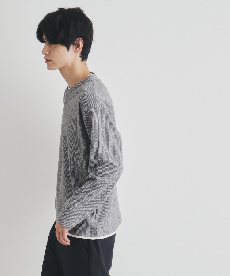 ザ ショップ ティーケー（メンズ）(THE SHOP TK(Men))のスラブワッフルフェイクレイヤード長袖Tシャツ1