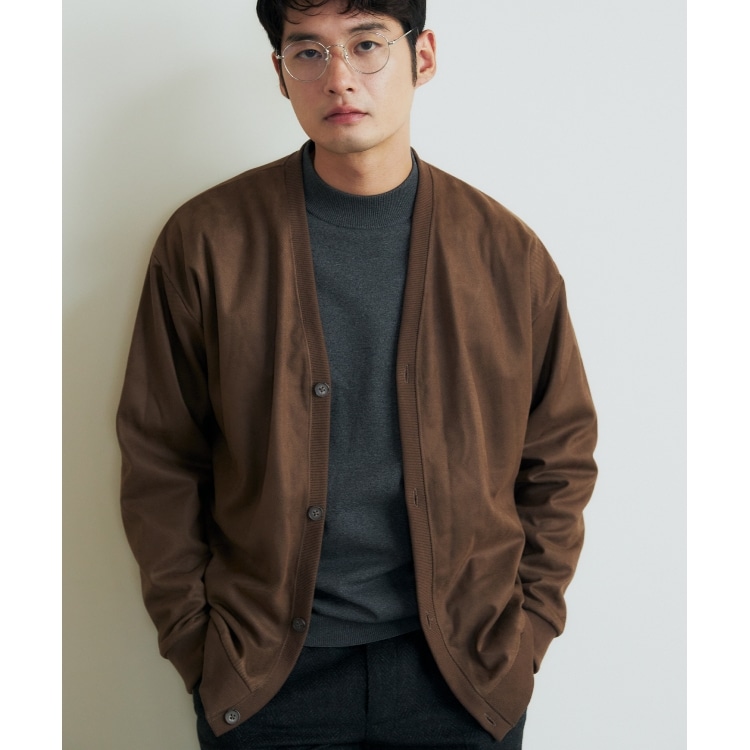 ザ ショップ ティーケー（メンズ）(THE SHOP TK(Men))のツイルスウェードタッチカーディガン カーディガン/ボレロ