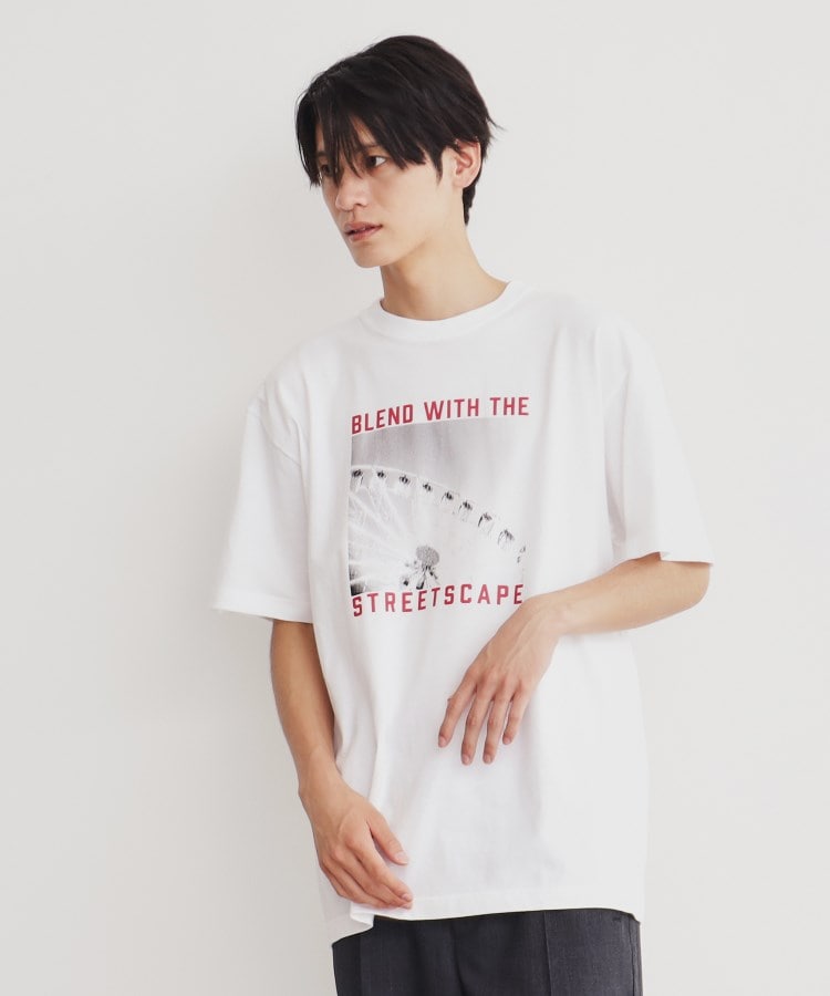 ザ ショップ ティーケー（メンズ）(THE SHOP TK(Men))のプリントアソート半袖Tシャツ オフホワイト(403)