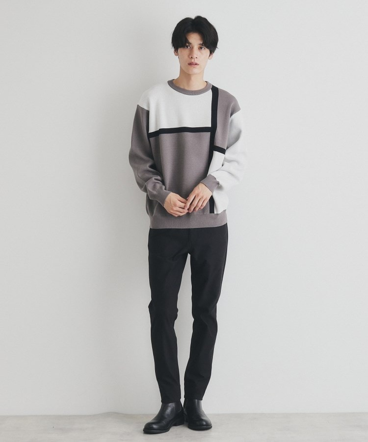 ザ ショップ ティーケー（メンズ）(THE SHOP TK(Men))のパネルアートブロッキングクルーネックニット3