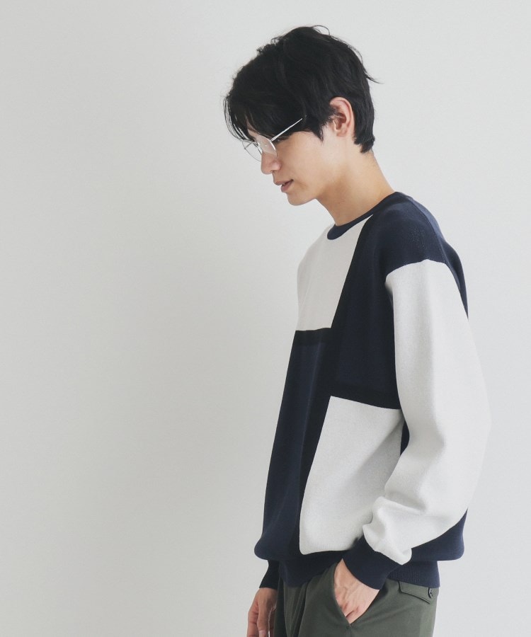 ザ ショップ ティーケー（メンズ）(THE SHOP TK(Men))のパネルアートブロッキングクルーネックニット5