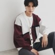 ザ ショップ ティーケー（メンズ）(THE SHOP TK(Men))のパネルジャカードニットカーディガン ボルドー(564)