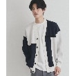 ザ ショップ ティーケー（メンズ）(THE SHOP TK(Men))のパネルジャカードニットカーディガン ネイビー(594)