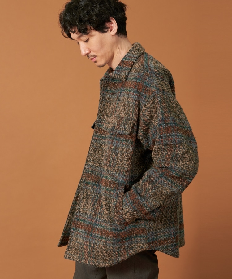 ザ ショップ ティーケー（メンズ）(THE SHOP TK(Men))のチェック柄ツイードライクCPOジャケット3