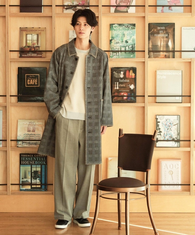 ザ ショップ ティーケー（メンズ）(THE SHOP TK(Men))のウーリックステッチデザインコート ビッグシルエット／洗える／イージーケア4