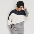 ザ ショップ ティーケー（メンズ）(THE SHOP TK(Men))のフェザー切替ウェーブプルオーバー ネイビー(594)