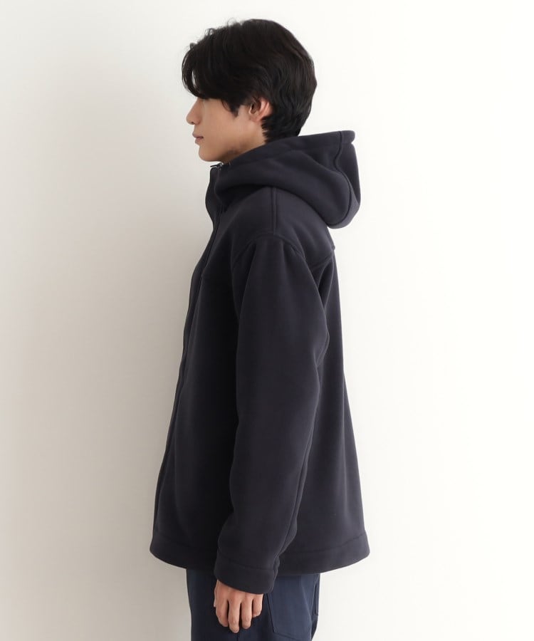 ザ ショップ ティーケー（メンズ）(THE SHOP TK(Men))のマイクロフリースフードブルゾン 光吸収発熱機能／洗える24
