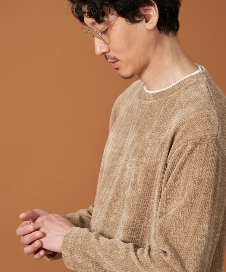 ザ ショップ ティーケー（メンズ）(THE SHOP TK(Men))のシェニールケーブルプルオーバー ベージュ(052)