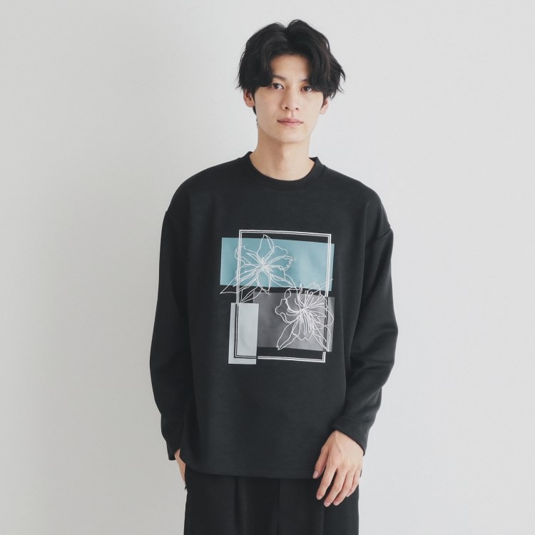 ザ ショップ ティーケー（メンズ）(THE SHOP TK(Men))のステッチワークグラフィック長袖Tシャツ Ｔシャツ