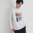 ザ ショップ ティーケー（メンズ）(THE SHOP TK(Men))のステッチワークグラフィック長袖Tシャツ オフホワイト(003)