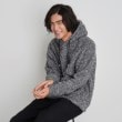 ザ ショップ ティーケー（メンズ）(THE SHOP TK(Men))のボアフリースプルオーバーパーカー ブラック(019)