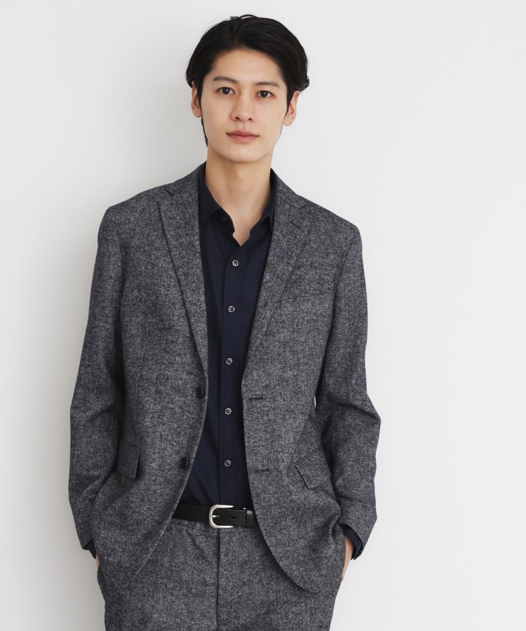 ザ ショップ ティーケー（メンズ）(THE SHOP TK(Men))のウール混ホームスパンジャケット ネイビー(094)