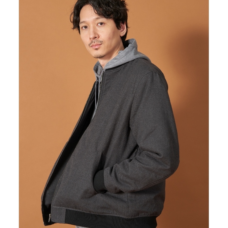 ザ ショップ ティーケー（メンズ）(THE SHOP TK(Men))のシャークスキン薄中綿リブブルゾン ブルゾン/ジャンバー