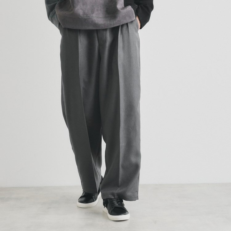 ザ ショップ ティーケー（メンズ）(THE SHOP TK(Men))のツータックワイドストレートスラックス ツイル／デニム フルレングスパンツ