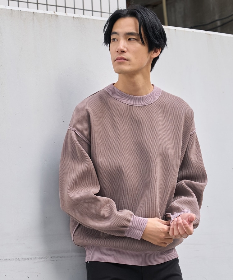 ザ ショップ ティーケー（メンズ）(THE SHOP TK(Men))の【裏表2WAY／軽量/ユニセックスでおすすめ】リバーシブル畦ニット36