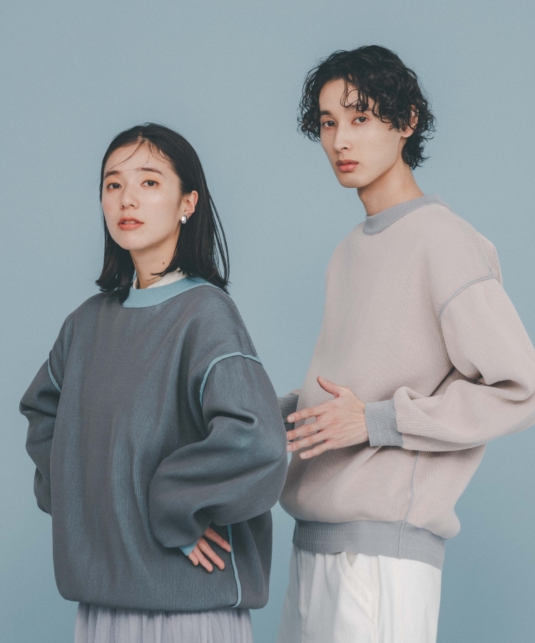 裏表2WAY/軽量】リバーシブル畦ニット(ニット/セーター 裏表2WAY/軽量】リバーシブル畦ニット(ニット/セーター