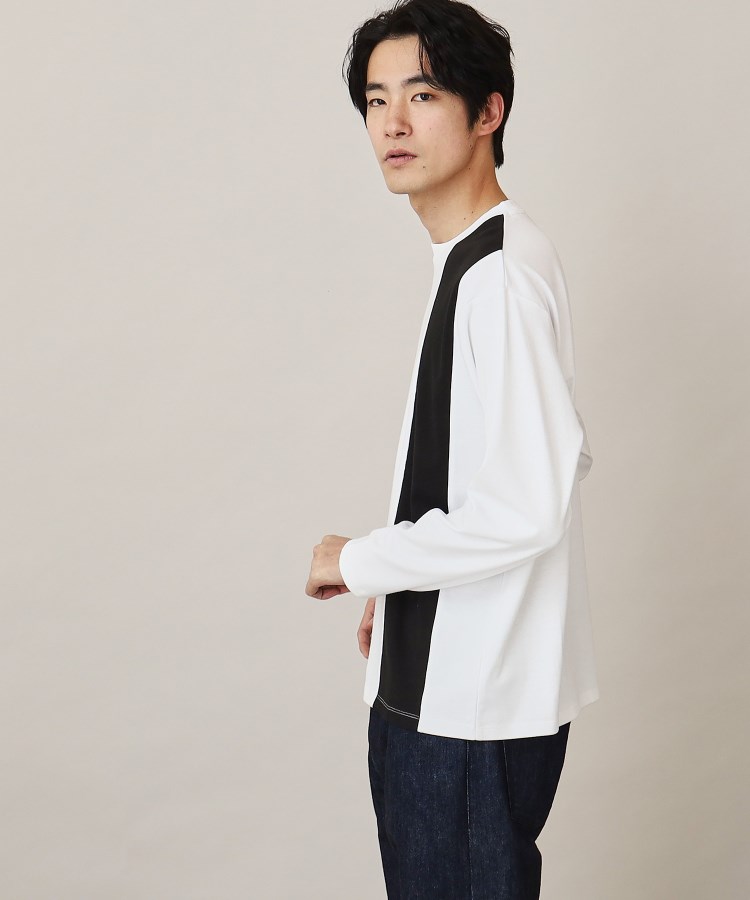 ザ ショップ ティーケー（メンズ）(THE SHOP TK(Men))のポンチストライプ切替ロングTシャツ7