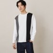 ザ ショップ ティーケー（メンズ）(THE SHOP TK(Men))のポンチストライプ切替ロングTシャツ オフホワイト(303)