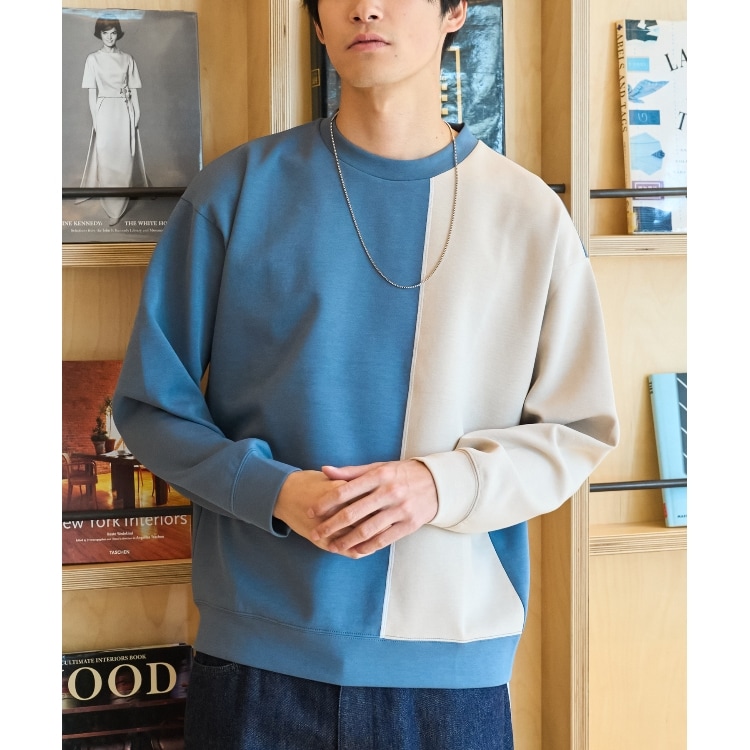 ザ ショップ ティーケー（メンズ）(THE SHOP TK(Men))の【ハリコシのあるキレイめ素材/ストレッチ】ダンボールパネルプルオーバー