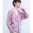 ザ ショップ ティーケー（メンズ）(THE SHOP TK(Men))の【カーディガン+ロンT 2枚セットアイテム】ダイヤパネルアンサンブルカーディガン ピンク(071)