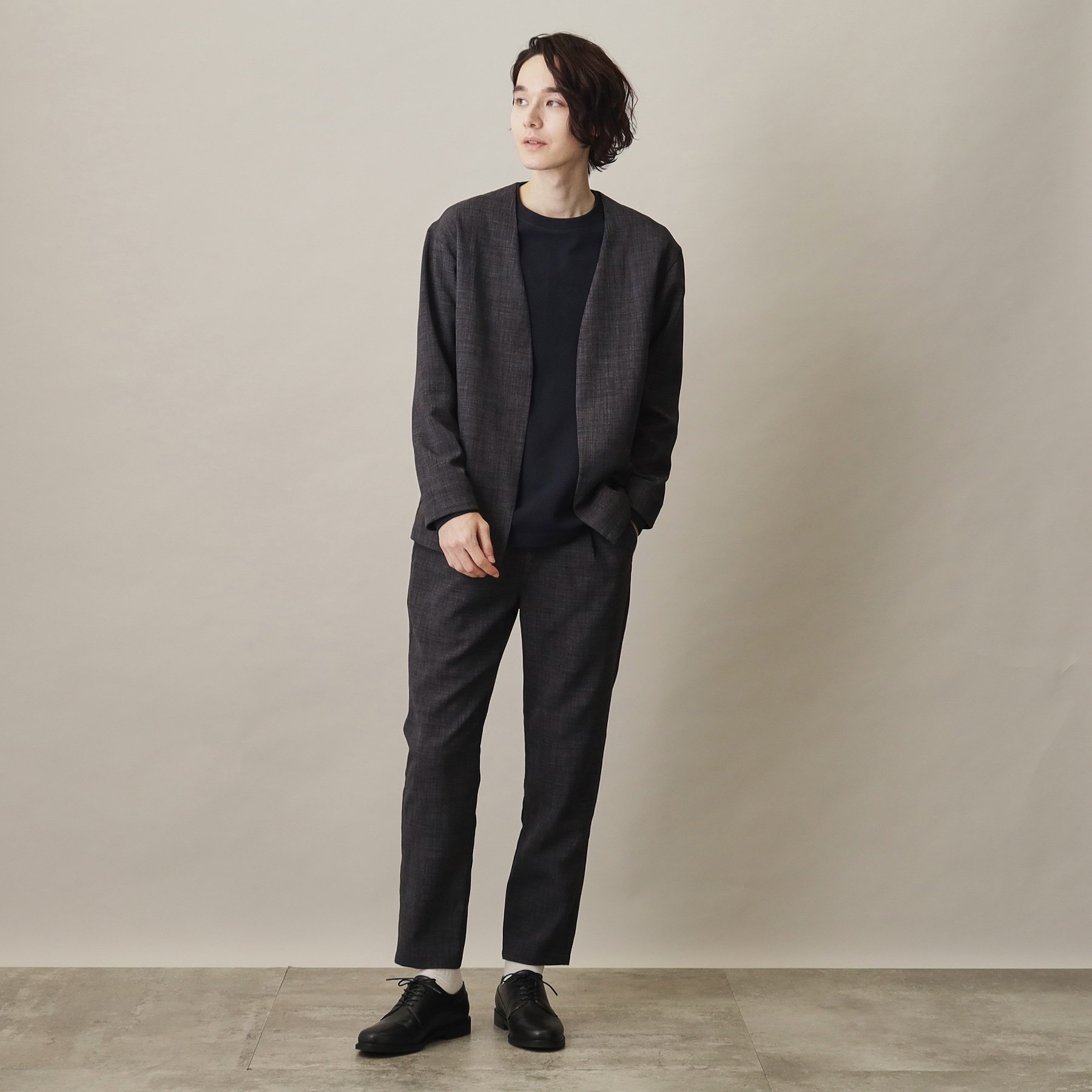 ザ ショップ ティーケー（メンズ）(THE SHOP TK(Men))の【セットアップ可／ドライタッチ】Reflax（R） リネンライクノーカラーカーディガン31