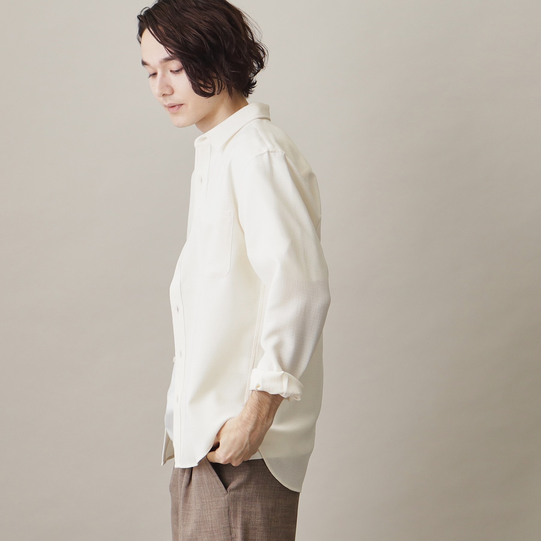 ザ ショップ ティーケー（メンズ）(THE SHOP TK(Men))の【セットアップ可／ドライタッチ】Reflax（R） リネンライクレギュラーシャツ17