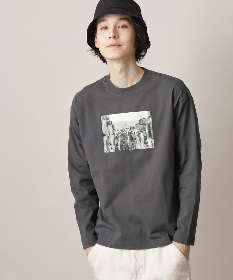 ザ ショップ ティーケー（メンズ）(THE SHOP TK(Men))のFrenchプリントフォトTシャツ スミクロ(118)