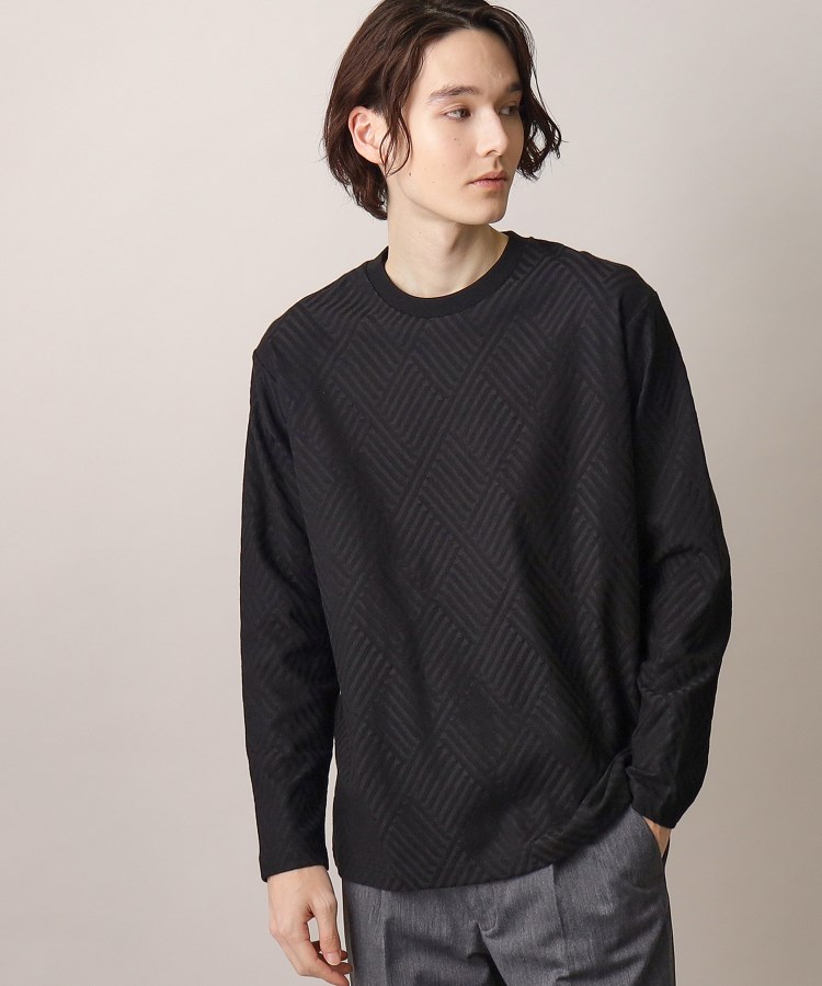 ザ ショップ ティーケー（メンズ）(THE SHOP TK(Men))のリンクスジャカードTシャツ ブラック(019)