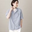 ザ ショップ ティーケー（メンズ）(THE SHOP TK(Men))の【セットアップ可】テクリーノバンドカラー半袖シャツ サックスブルー(090)