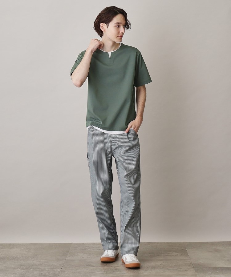 ザ ショップ ティーケー（メンズ）(THE SHOP TK(Men))の【ブランド定番／1枚でコーデが決まる！】ポンチキーネック半袖Tシャツ18