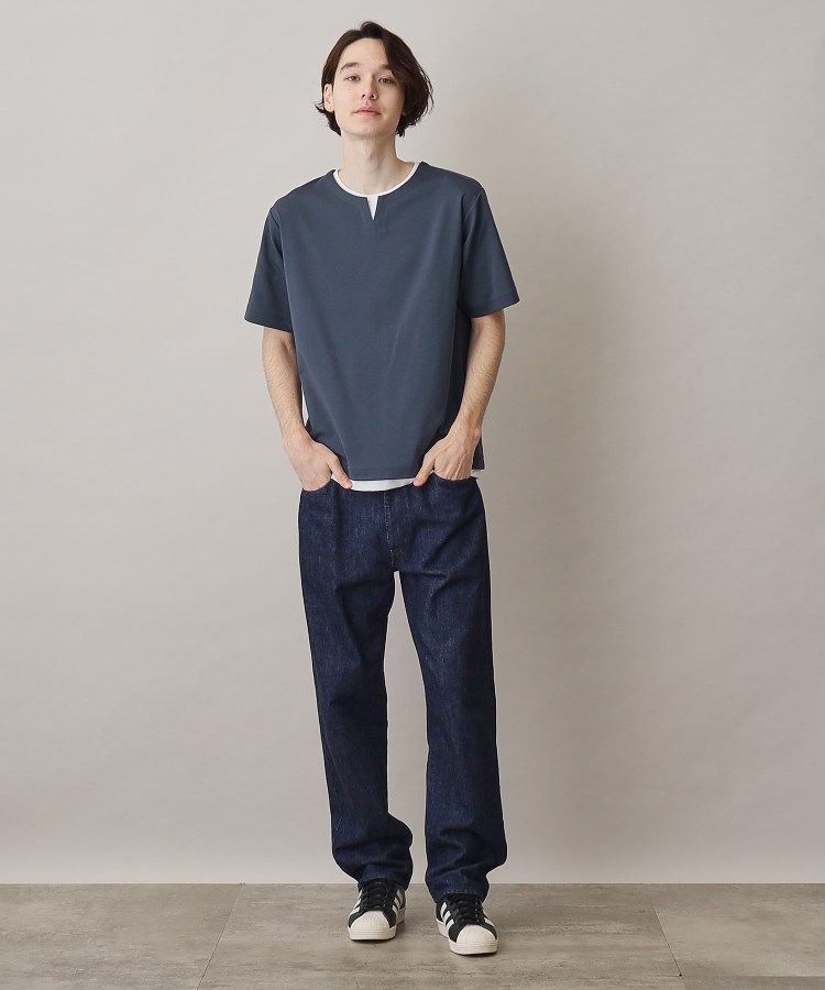 ザ ショップ ティーケー（メンズ）(THE SHOP TK(Men))の【ブランド定番／1枚でコーデが決まる！】ポンチキーネック半袖Tシャツ28