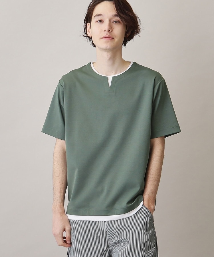 ザ ショップ ティーケー（メンズ）(THE SHOP TK(Men))の【ブランド定番／1枚でコーデが決まる！】ポンチキーネック半袖Tシャツ15