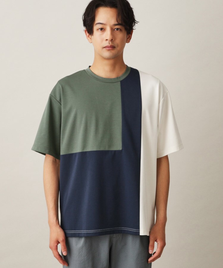 ザ ショップ ティーケー（メンズ）(THE SHOP TK(Men))のポンチパネル半袖Tシャツ1