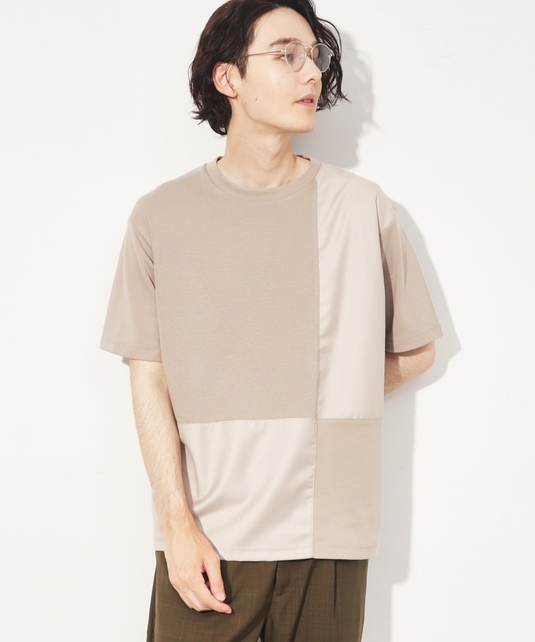 ザ ショップ ティーケー（メンズ）(THE SHOP TK(Men))の【親子リンク】パネルブロッキングTシャツ グレージュ(050)