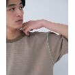 ザ ショップ ティーケー（メンズ）(THE SHOP TK(Men))の【ユニセックスでオススメ】ポンチシャドーボーダー半袖Tシャツ ベージュ(352)