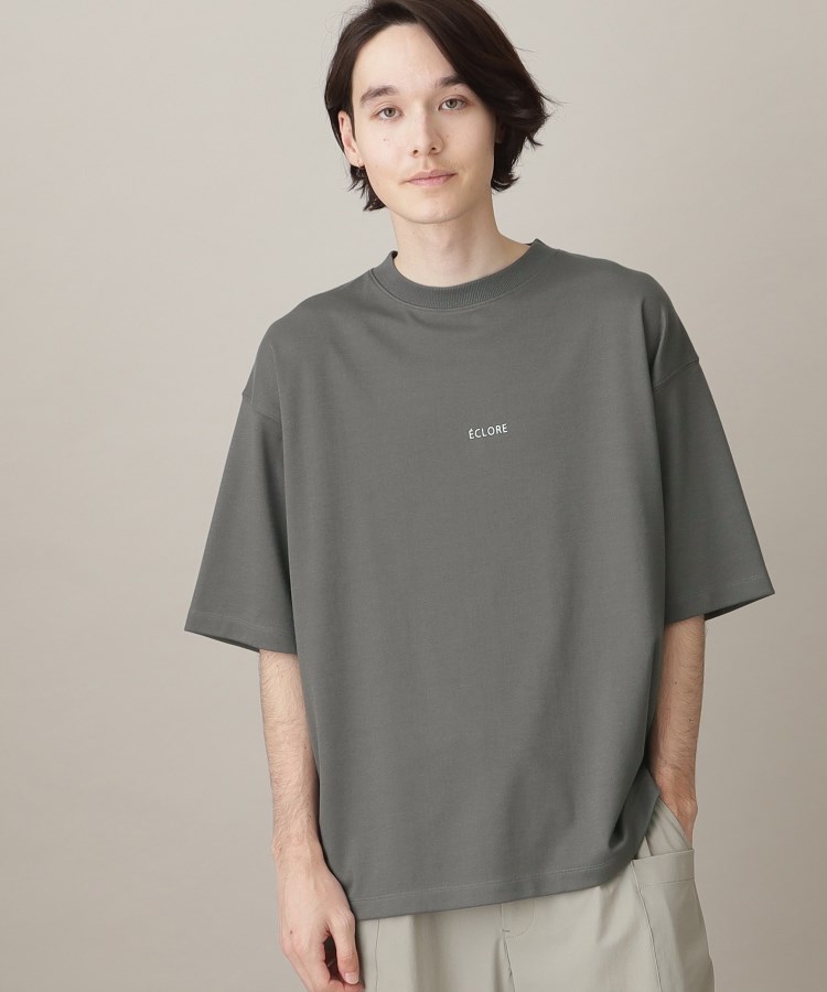 ザ ショップ ティーケー（メンズ）(THE SHOP TK(Men))のボタニカルプリント半袖Tシャツ チャコールグレー(113)