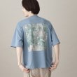 ザ ショップ ティーケー（メンズ）(THE SHOP TK(Men))のボタニカルプリント半袖Tシャツ サックスブルー(190)
