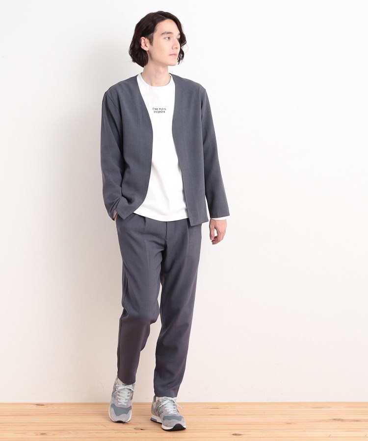 ザ ショップ ティーケー（メンズ）(THE SHOP TK(Men))の【CAVIAN/キャビアン】リサイクルシャークスキンノーカラーカーディガン セットアップ可15