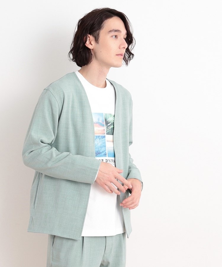 ザ ショップ ティーケー（メンズ）(THE SHOP TK(Men))の【CAVIAN/キャビアン】リサイクルシャークスキンノーカラーカーディガン セットアップ可7