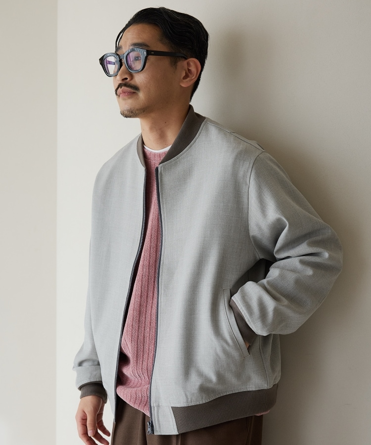CAVIAN/キャビアン】リサイクルシャークスキンジップブルゾン CAVIAN/キャビアン】リサイクルシャークスキンジップブルゾン