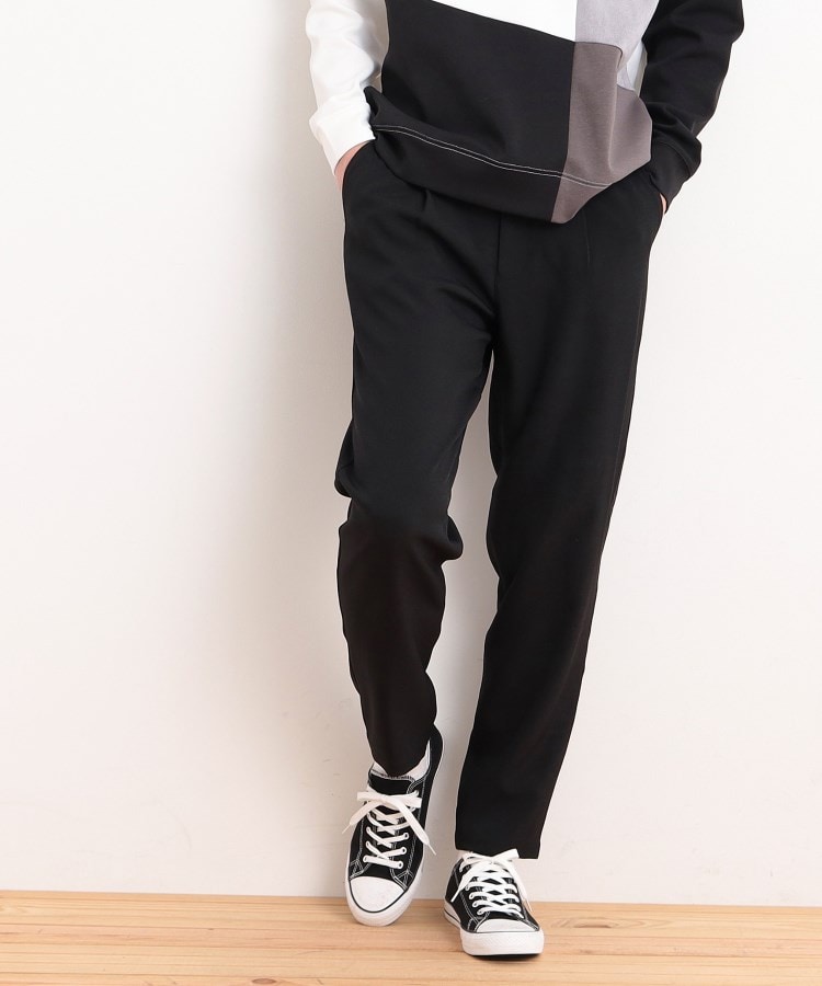 ザ ショップ ティーケー（メンズ）(THE SHOP TK(Men))の【CAVIAN/キャビアン】リサイクルシャークスキンイージーパンツ セットアップ可 ブラック(019)