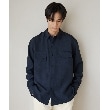 ザ ショップ ティーケー（メンズ）(THE SHOP TK(Men))の【CAVIAN/キャビアン】リサイクルシャークスキンダブルフラップシャツ セットアップ可 ネイビー(094)