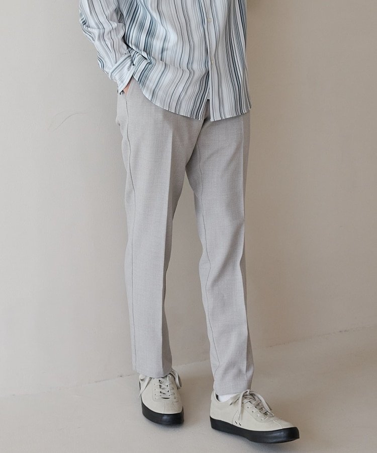 ザ ショップ ティーケー（メンズ）(THE SHOP TK(Men))の【CAVIAN/キャビアン】リサイクルシャークスキンスラックス セットアップ可 ライトグレー(011)