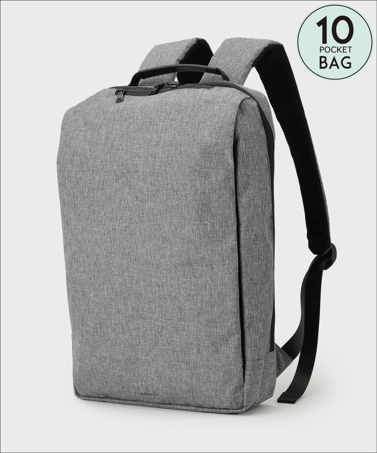 ザ ショップ ティーケー（メンズ）(THE SHOP TK(Men))の【薄型/満員電車対応】10ポケット軽量バックパック ON・OFF兼用／PCポケット付き チャコールグレー(013)