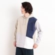 ザ ショップ ティーケー（メンズ）(THE SHOP TK(Men))の異素材ブロッキングダンボールパーカ ライトベージュ(551)