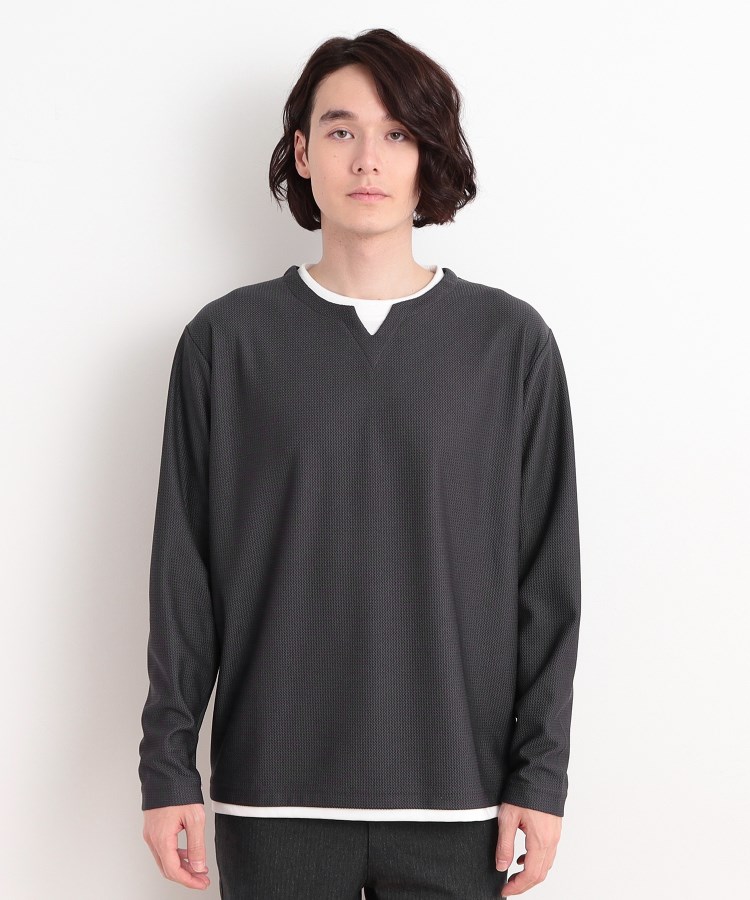 ザ ショップ ティーケー（メンズ）(THE SHOP TK(Men))のバスケット編みキーネックTシャツ22