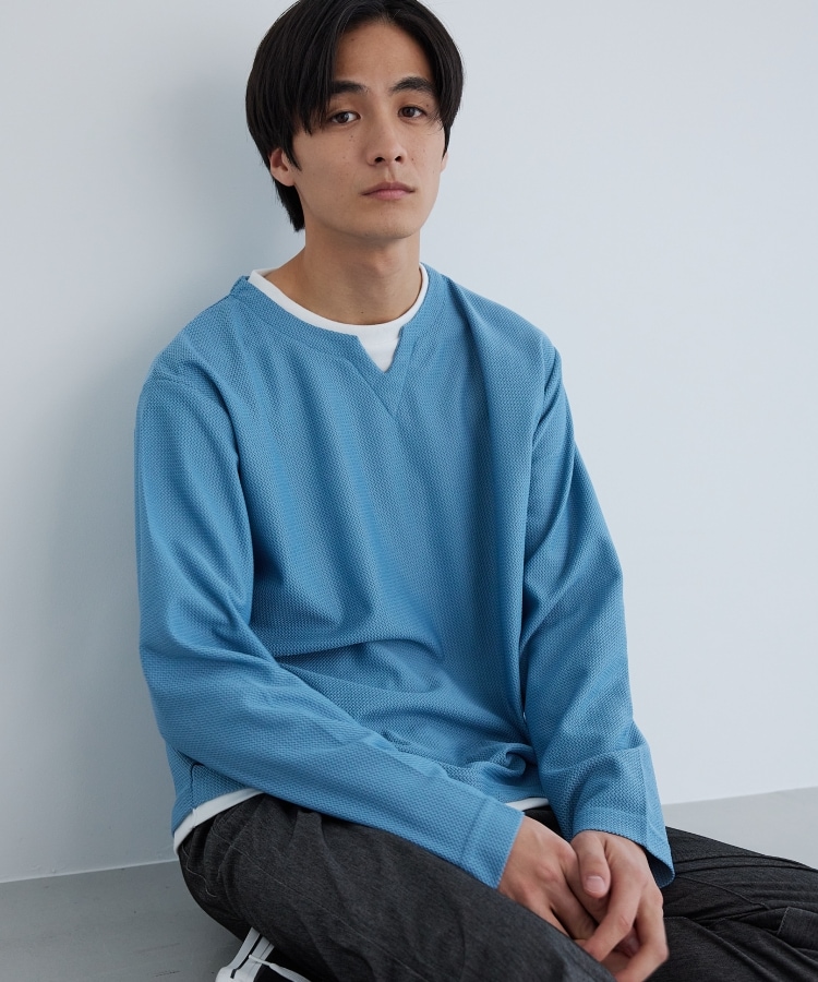 バスケット編みキーネックTシャツ(カットソー) | THE SHOP TK バスケット編みキーネックTシャツ(カットソー) | THE SHOP TK