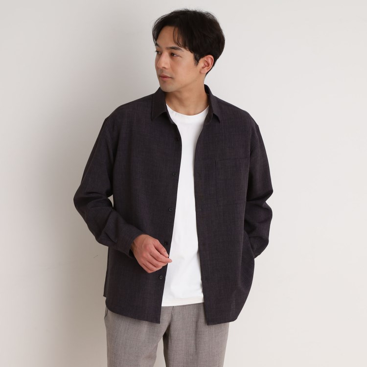 ザ ショップ ティーケー（メンズ）(THE SHOP TK(Men))のリネンライクレギュラーカラーシャツ セットアップ可 カジュアルシャツ