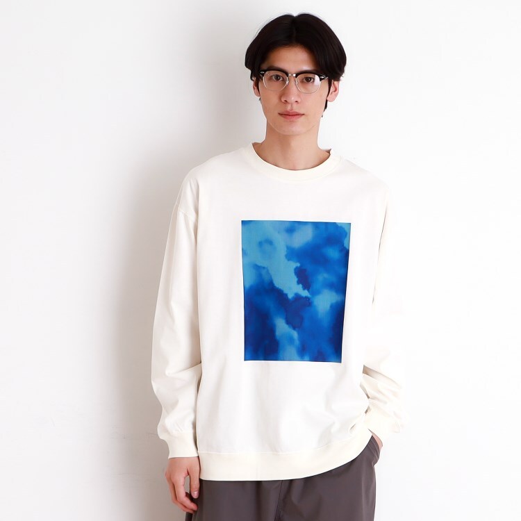 ザ ショップ ティーケー（メンズ）(THE SHOP TK(Men))のプリントリブ長袖Tシャツ カットソー