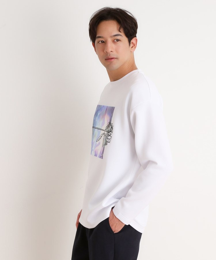 ザ ショップ ティーケー（メンズ）(THE SHOP TK(Men))のフラワー刺繍＋グラフィックロングTシャツ1
